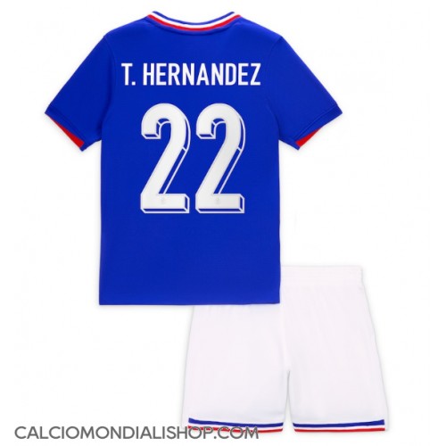 Maglie da calcio Francia Theo Hernandez #22 Prima Maglia Bambino Europei 2024 Manica Corta (+ Pantaloni corti)